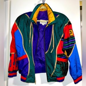 Vintage 90’s retro colorblock Neiman Marcus ski jacket / winter coat / puffer